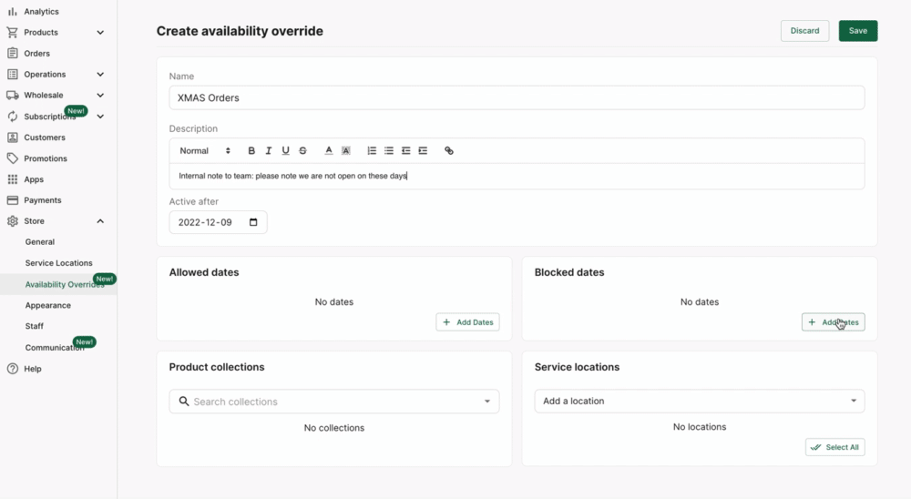 Product Update: Availability Overrides, Subscriptions and More!